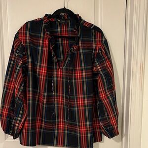 J. Crew plaid blouse